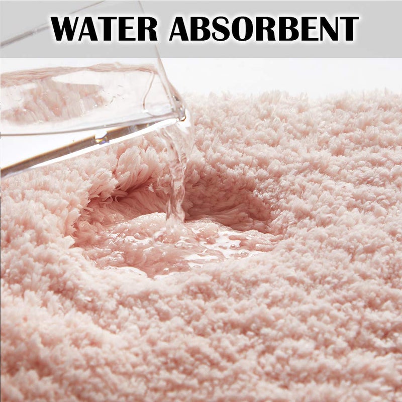 Suchtale Bath Mat (20 x 32, Blush) Microfiber Shaggy Soft, Non-Slip, Machine Washable, Thick Plush Shower Mat - Image 5